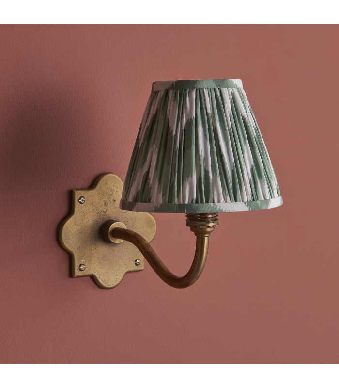 Anvil Curve & Zigzag 16cm Wall Lamp Antique Brass Cotswold Green-6