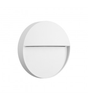 Flush Wall Lamp Small Round, 3W LED, 3000K, 155lm, IP54, Sand White - 1