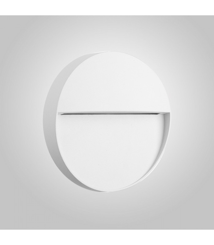 Flush Wall Lamp Small Round, 3W LED, 3000K, 155lm, IP54, Sand White - 3
