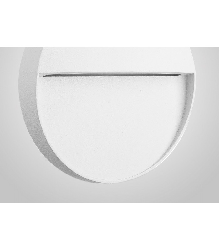 Flush Wall Lamp Small Round, 3W LED, 3000K, 155lm, IP54, Sand White - 6