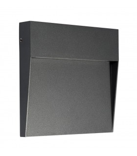 Flush Wall Lamp Large Square, 6W LED, 3000K, 266lm, IP54, Anthracite - 1