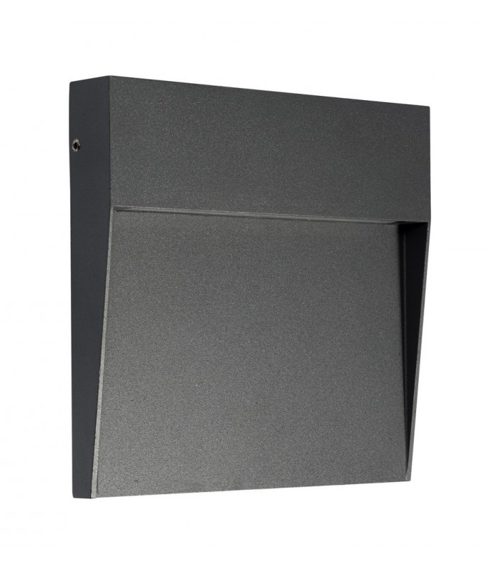 Flush Wall Lamp Large Square, 6W LED, 3000K, 266lm, IP54, Anthracite - 1