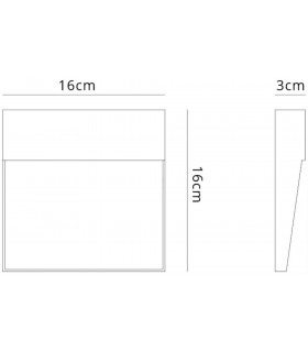 Flush Wall Lamp Large Square, 6W LED, 3000K, 266lm, IP54, Anthracite - 2