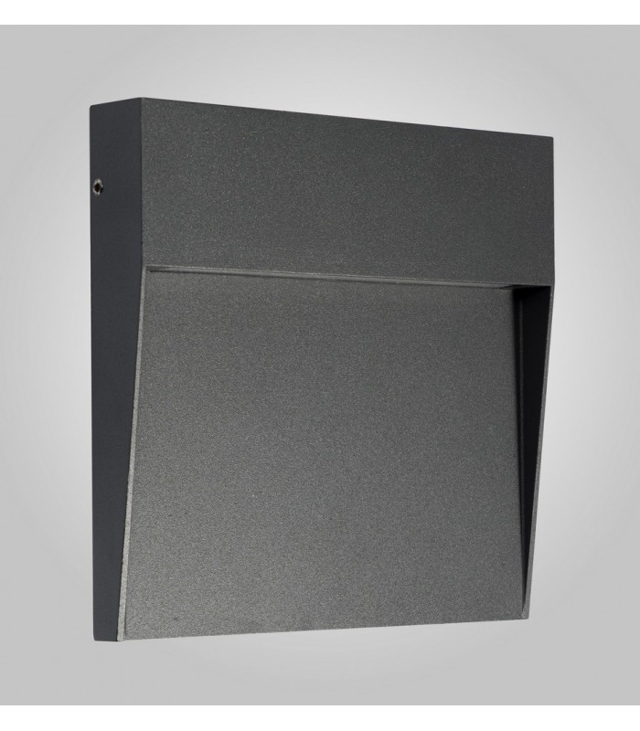 Flush Wall Lamp Large Square, 6W LED, 3000K, 266lm, IP54, Anthracite - 3