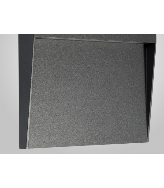 Flush Wall Lamp Large Square, 6W LED, 3000K, 266lm, IP54, Anthracite - 6