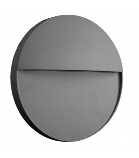 Flush Wall Lamp Large Round, 6W LED, 3000K, 275lm, IP54, Anthracite - 1