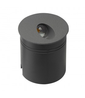 Recessed Wall Lamp Round Angle, 3W LED, 3000K, 210lm, IP65, Anthracite, Driver Included - 1