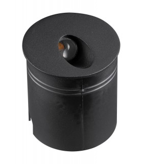 Recessed Wall Lamp Round Angle, 3W LED, 3000K, 210lm, IP65, Sand Black, Driver Included - 1
