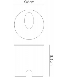Recessed Wall Lamp Round Angle, 3W LED, 3000K, 210lm, IP65, Sand White, Driver Included - 2