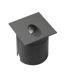 Recessed Wall Lamp Square Angled, 3W LED, 3000K, 210lm, IP65, Anthracite, Driver Included - 1