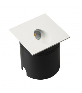 Recessed Wall Lamp Square Angled, 3W LED, 3000K, 210lm, IP65, Sand White, Driver Included - 1