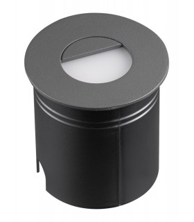 Recessed Wall Lamp Round Eyelid, 3W LED, 3000K, 210lm, IP65, Anthracite, Driver Included - 1