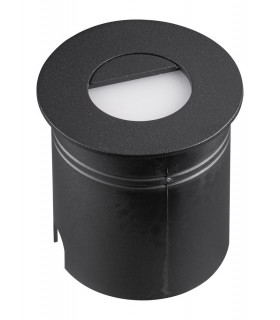Recessed Wall Lamp Round Eyelid, 3W LED, 3000K, 210lm, IP65, Sand Black, Driver Included - 1