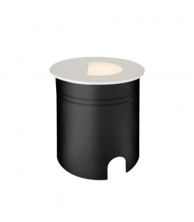 Recessed Wall Lamp Round Eyelid, 3W LED, 3000K, 210lm, IP65, Sand White, Driver Included - 1