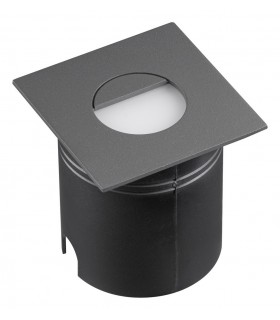 Recessed Wall Lamp Square Eyelid, 3W LED, 3000K, 210lm, IP65, Anthracite, Driver Included - 1