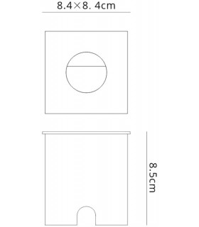 Recessed Wall Lamp Square Eyelid, 3W LED, 3000K, 210lm, IP65, Anthracite, Driver Included - 2