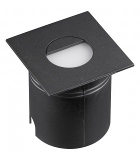 Recessed Wall Lamp Square Eyelid, 3W LED, 3000K, 210lm, IP65, Sand Black, Driver Included - 1