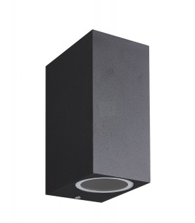 Square Wall Lamp, 2 x GU10, IP54, Sand Black - 1