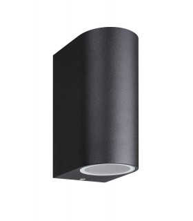 Round Wall Lamp, 2 x GU10, IP54, Sand Black - 1