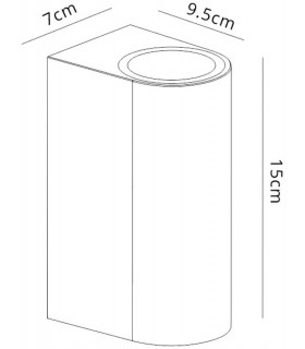 Round Wall Lamp, 2 x GU10, IP54, Sand Black - 2