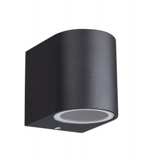 Round Wall Down Lamp, 1 x GU10, IP54, Sand Black - 1