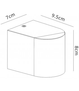 Round Wall Down Lamp, 1 x GU10, IP54, Sand Black - 2