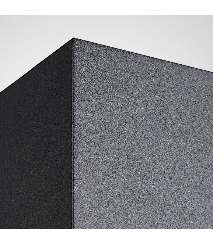 Square Wall Down Lamp, 1 x GU10, IP54, Sand Black - 4