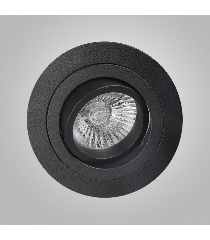 GU10 Swivel Recessed Downlight 9.2cm Round, 1 x GU10 Max 50W, Sand Black - 3