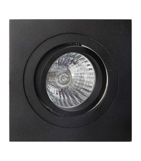 GU10 Swivel Recessed Downlight 9.2cm Square, 1 x GU10 Max 50W, Sand Black - 1