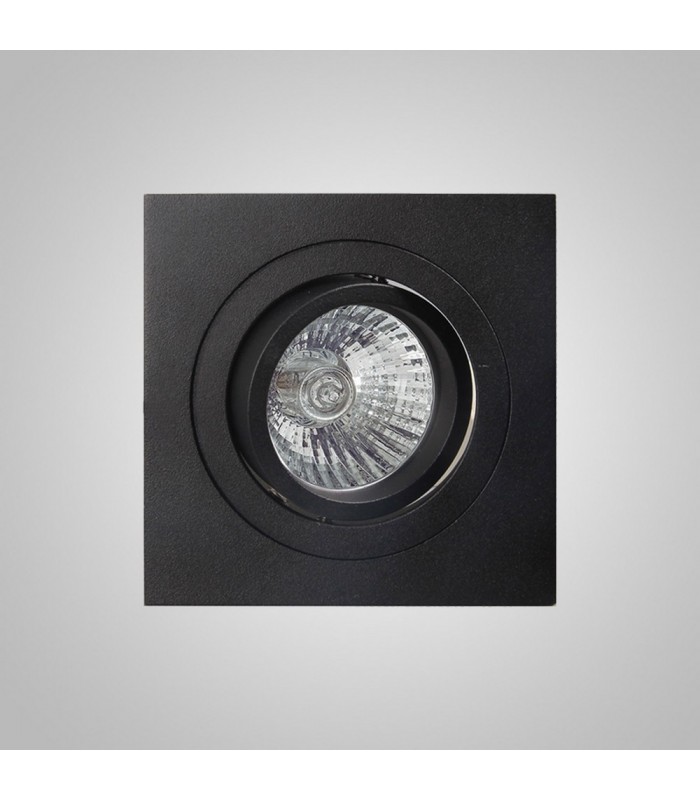 GU10 Swivel Recessed Downlight 9.2cm Square, 1 x GU10 Max 50W, Sand Black - 3