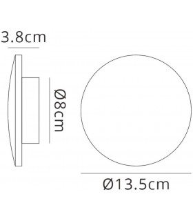 LED Wall Light 13.5cm Round 6W, 3000K, 540lm, Matt Black - 2