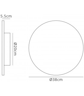 LED Ceiling, Wall Light 38cm Round 30W, 3000K, 2400lm, Matt White - 2