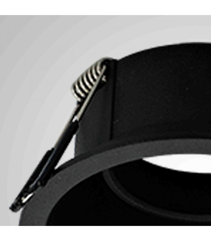 9.6cm Round Recessed Downlight GU10, Matt Black - 4