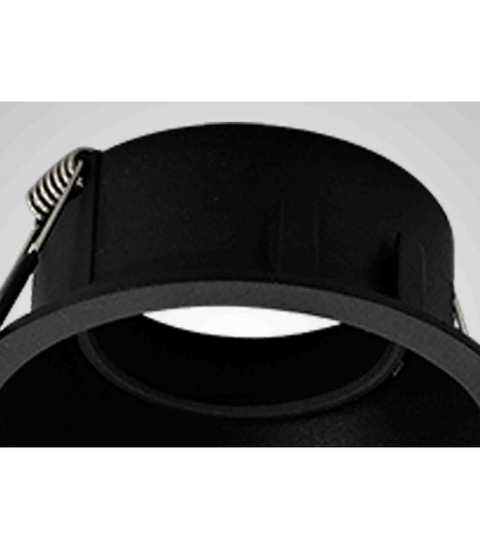 9.6cm Round Recessed Downlight GU10, Matt Black - 5