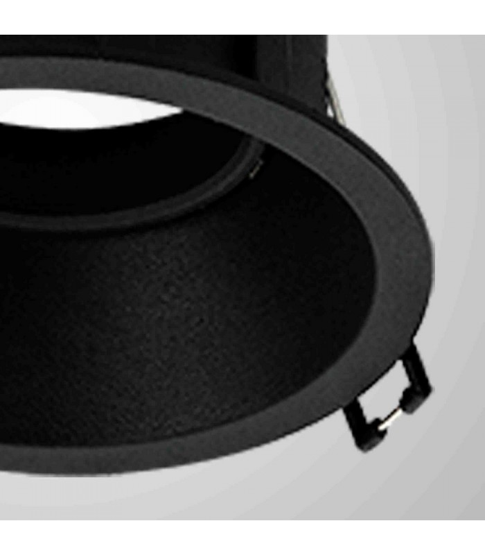 9.6cm Round Recessed Downlight GU10, Matt Black - 6