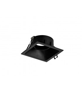 9.2cm Square Recessed Downlight GU10, Matt Black - 1