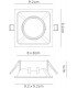9.2cm Square Recessed Downlight GU10, Matt Black - 2