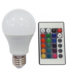 LED Dimmable, GLS E27, 7.5W RGB With Remote Control - 1