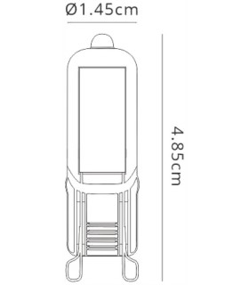 LED G9 230V 2.5W Warm White 3000K 220lm, Glass Body, Colour-Box (1, 1) - 2