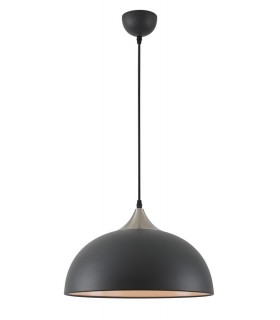 Dome Ceiling Pendant, 1 x E27, Sand Black, Satin Nickel - 1