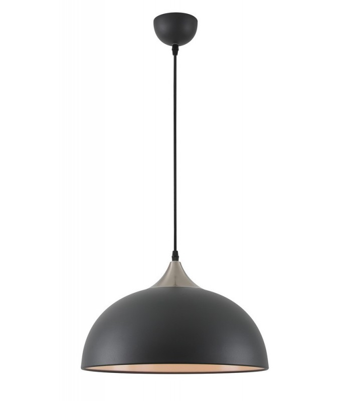 Dome Ceiling Pendant, 1 x E27, Sand Black, Satin Nickel - 1