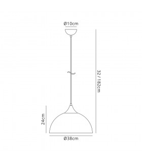 Dome Ceiling Pendant, 1 x E27, Sand Black, Satin Nickel - 2