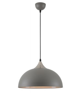 Dome Ceiling Pendant, 1 x E27, Sand Grey, Satin Nickel - 1