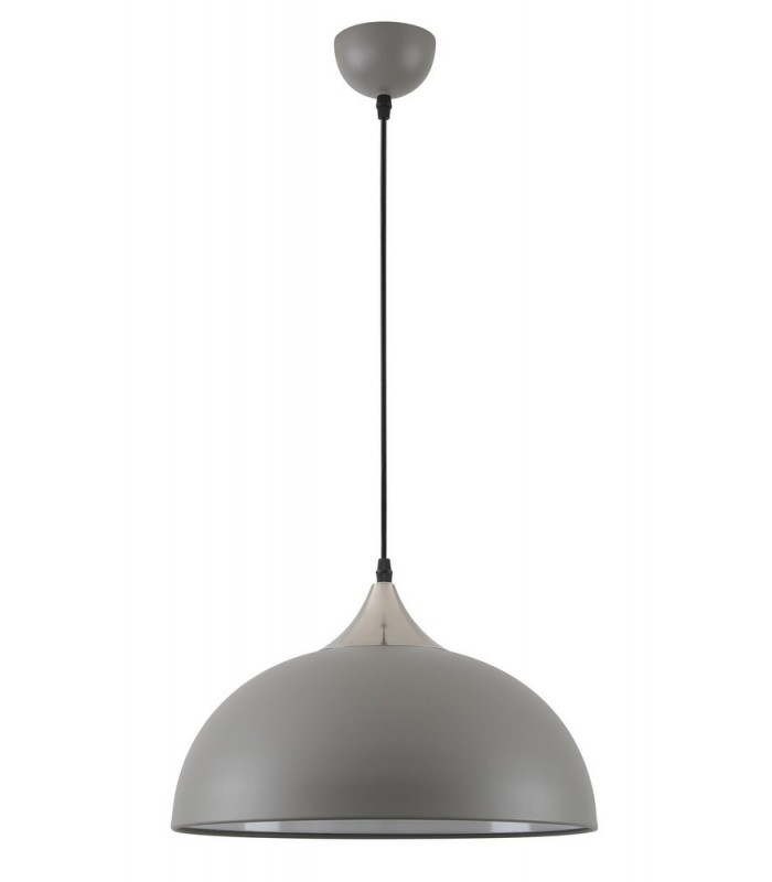 Dome Ceiling Pendant, 1 x E27, Sand Grey, Satin Nickel - 4