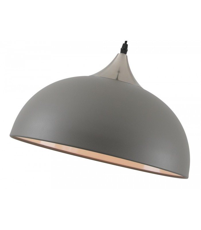 Dome Ceiling Pendant, 1 x E27, Sand Grey, Satin Nickel - 6