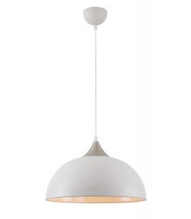 Dome Ceiling Pendant, 1 x E27, Sand White, Satin Nickel - 1