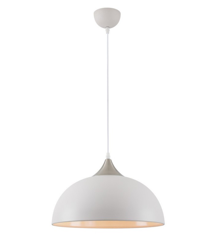 Dome Ceiling Pendant, 1 x E27, Sand White, Satin Nickel - 1