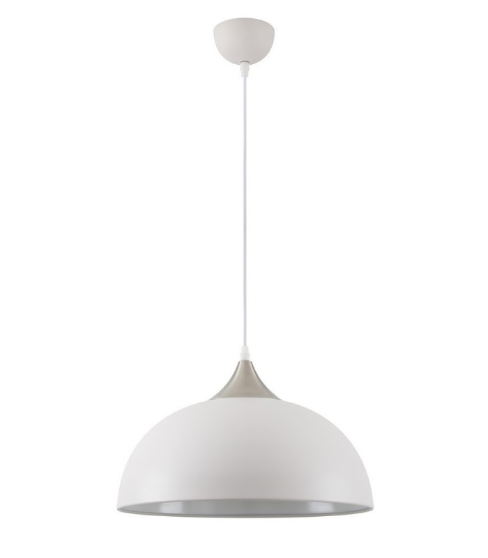 Dome Ceiling Pendant, 1 x E27, Sand White, Satin Nickel - 4
