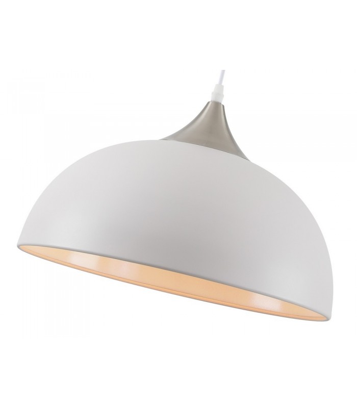 Dome Ceiling Pendant, 1 x E27, Sand White, Satin Nickel - 6