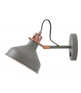 Adjustable Wall Lamp Switched, 1 x E27, Sand Grey, Copper, White - 1